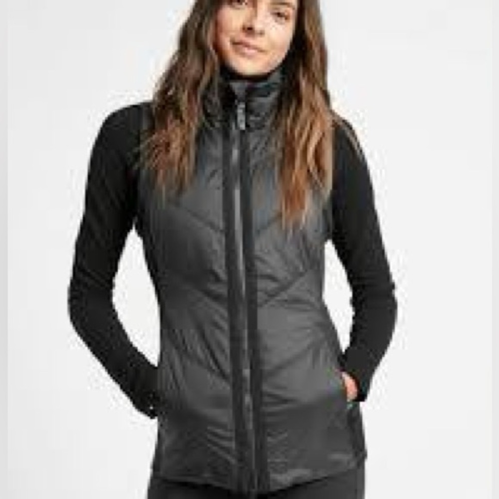 Athleta Rock Ridge PrimaLoft Quilted Puffer Vest Gray Size XS EUC